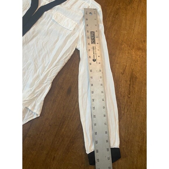Express Shirt Women X Small White Long Sleeve  Button Down Blouse Top - Picture 5 of 5